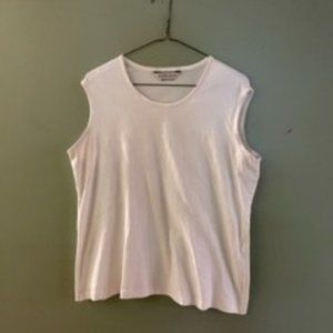 Sleeveless White Shirt